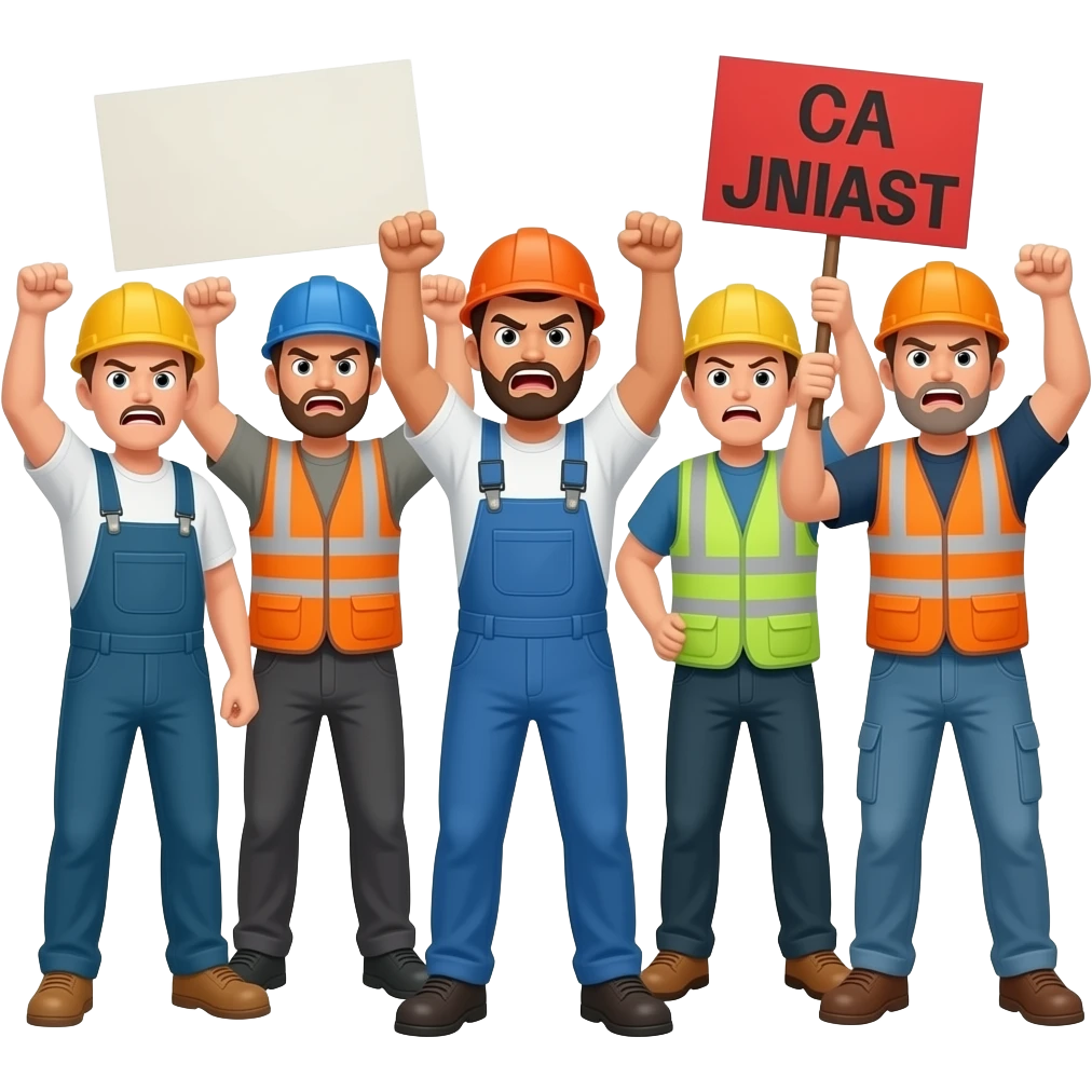trabajadormanifestandose enfadados emoji