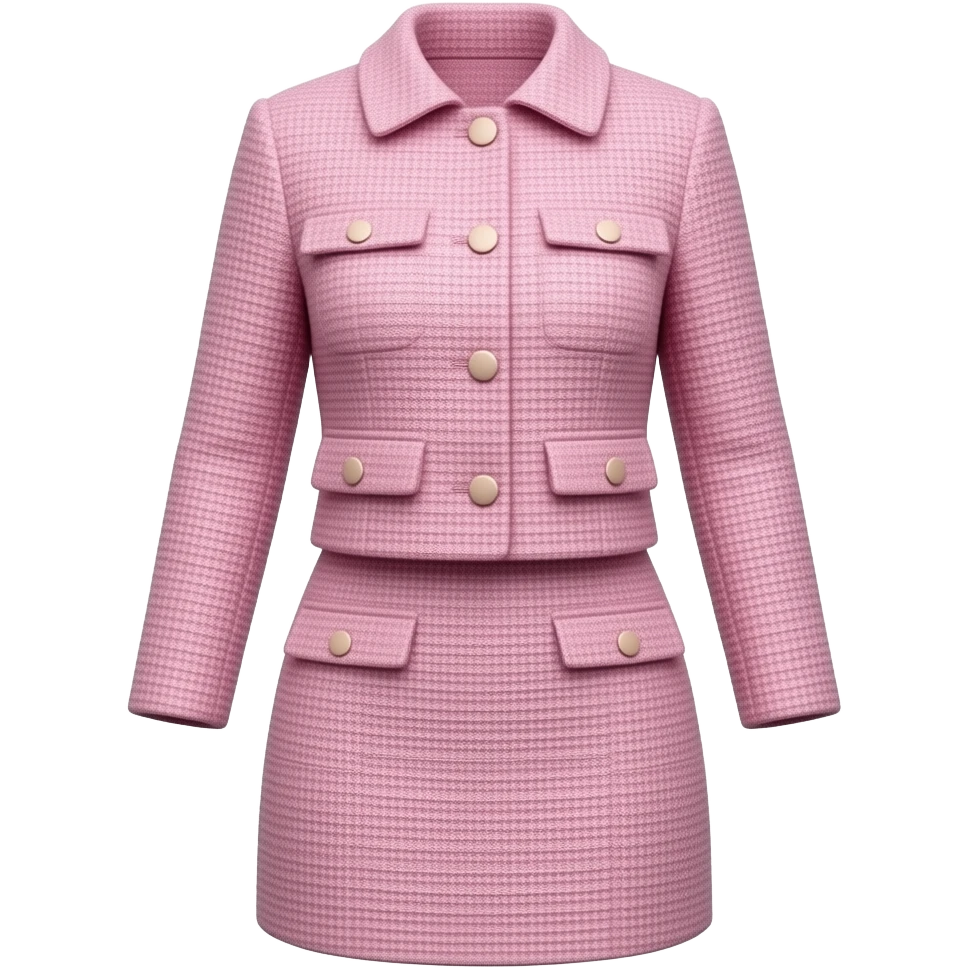 Light pink tweed jacket and skirt set emoji