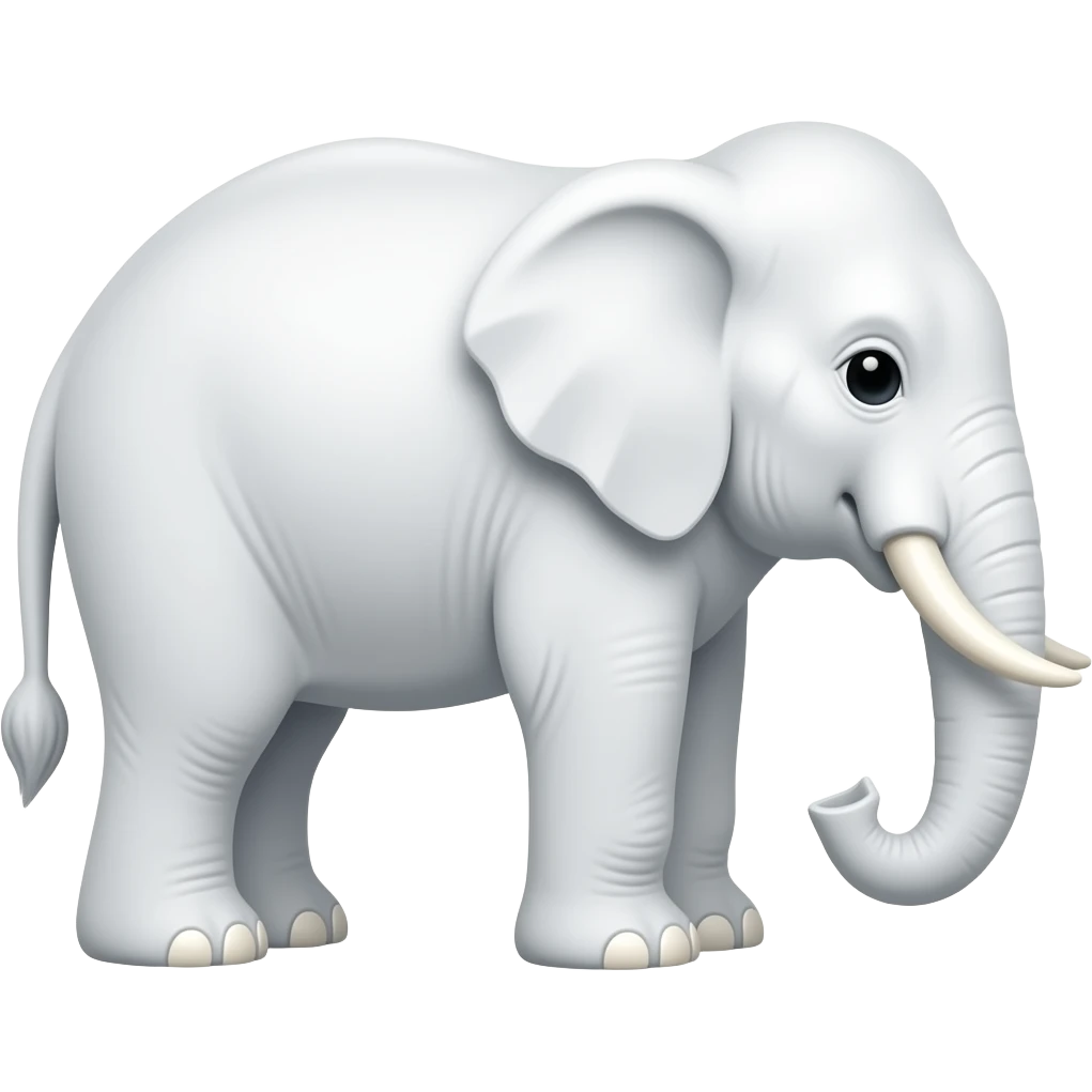 Airavata Elephant emoji facing right side white color elephant emoji