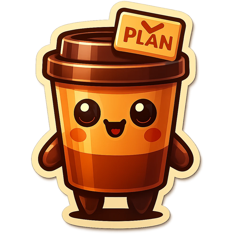 Tall coffee cup, planning emoji