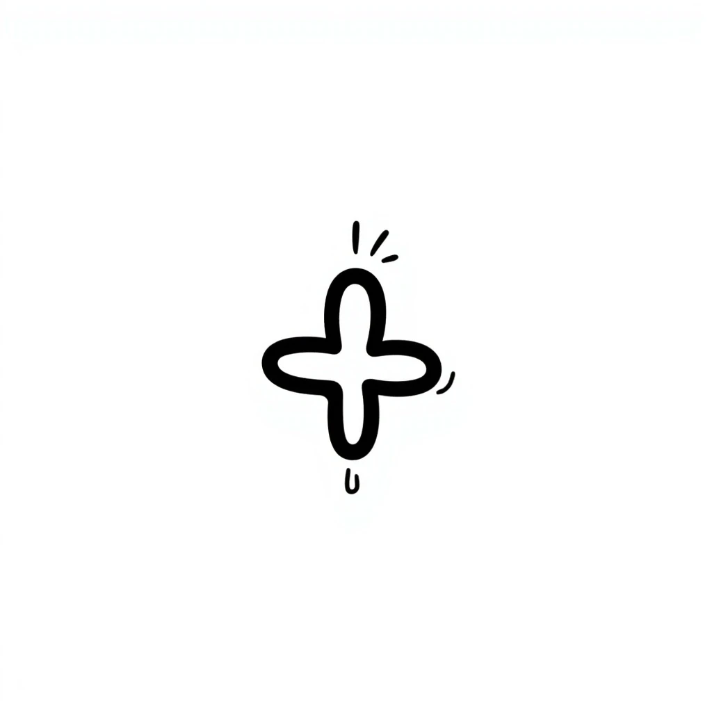 health symbol, hand-drawn doodle style emoji