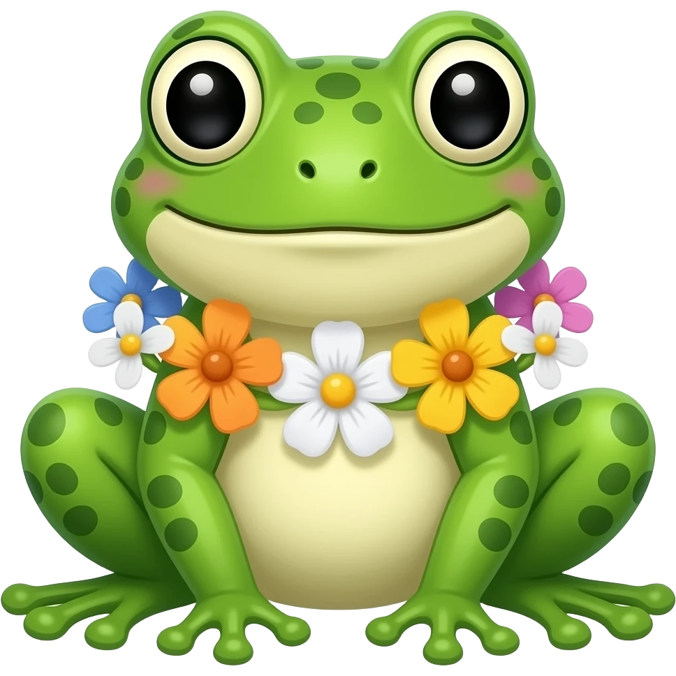 frog with Flowers emoji