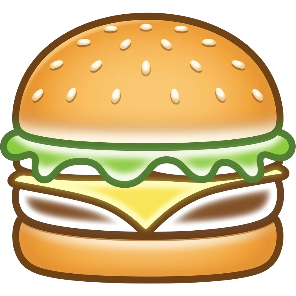 quiero un emoji que sea solo el contorno de una hamburguesa simple emoji