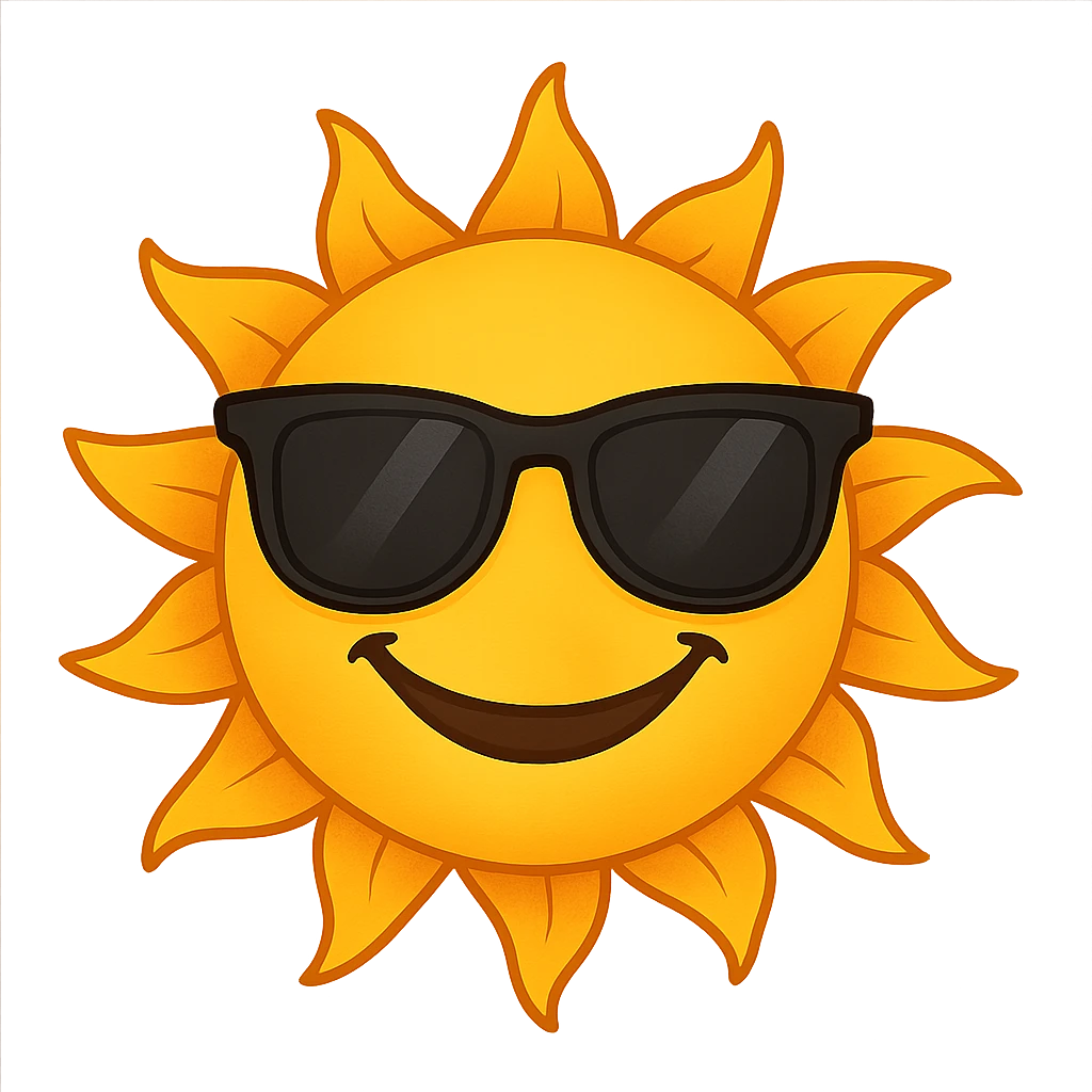 smiling sun with sunglasses emoji