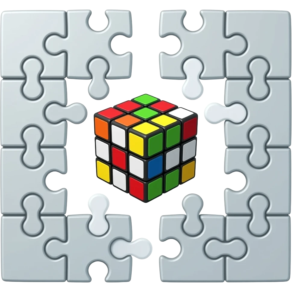 rubik's cube is between puzzles emoji