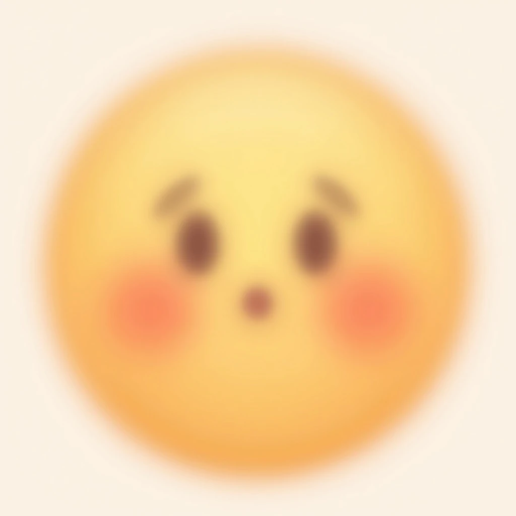 cute emoji, blushing cheeks, tiny mouth, soft expression emoji
