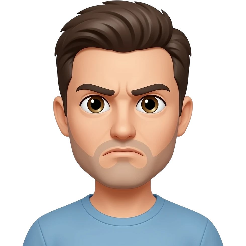 Frown, eyebrows scrunched, loving eyes emoji