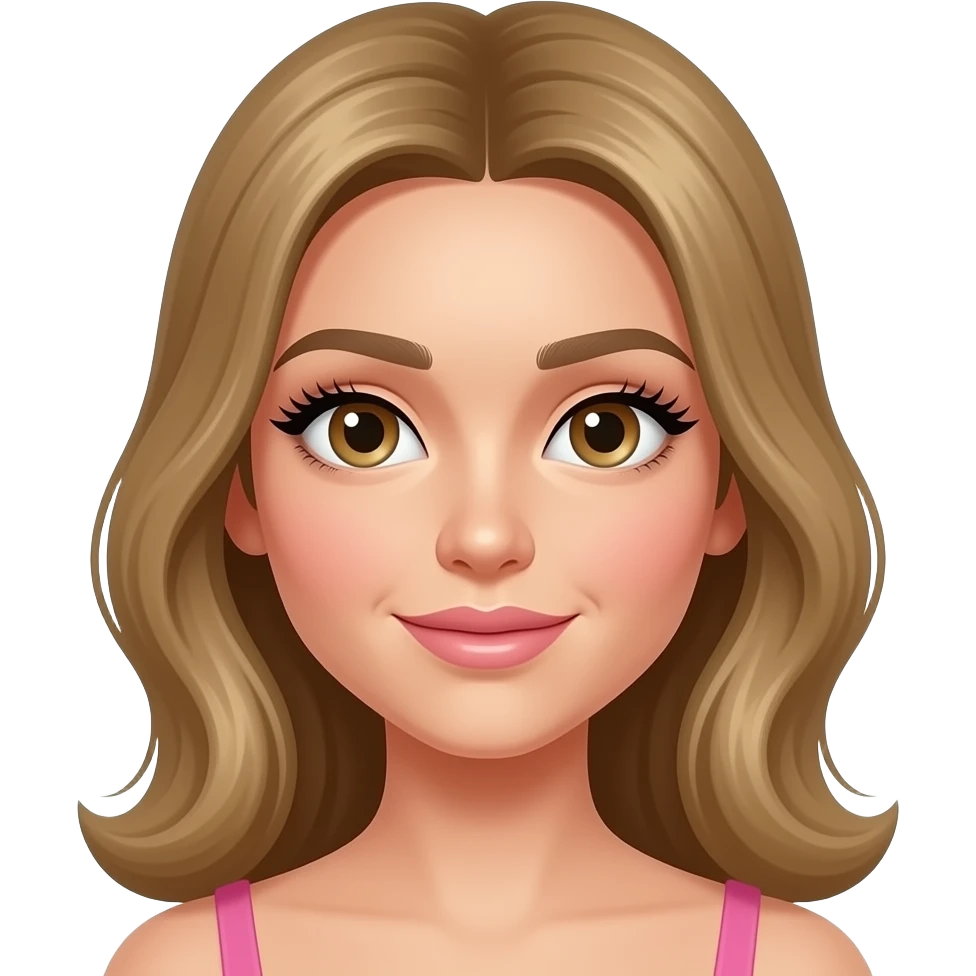 Emoje whith pink nails and eyelash emoji