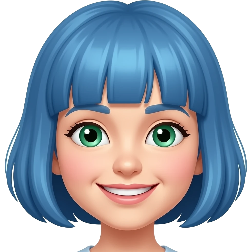 young girl with blue hairs emoji
