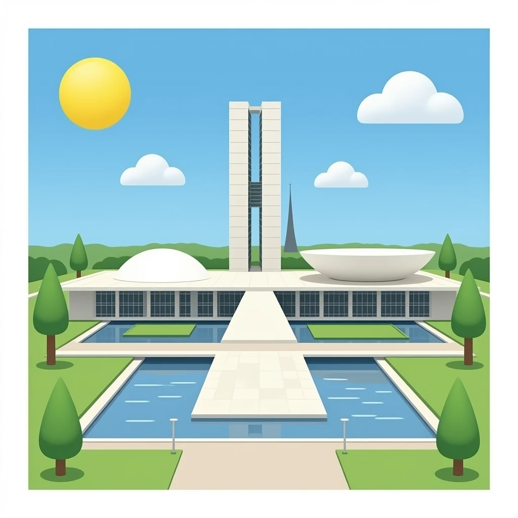 only the brazilian congress building  vector 3d emoji