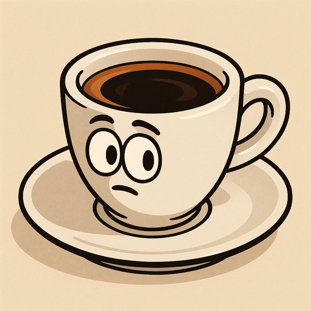 espresso coffee, modern style, white demitasse cup, dark coffee, minimalistic look emoji