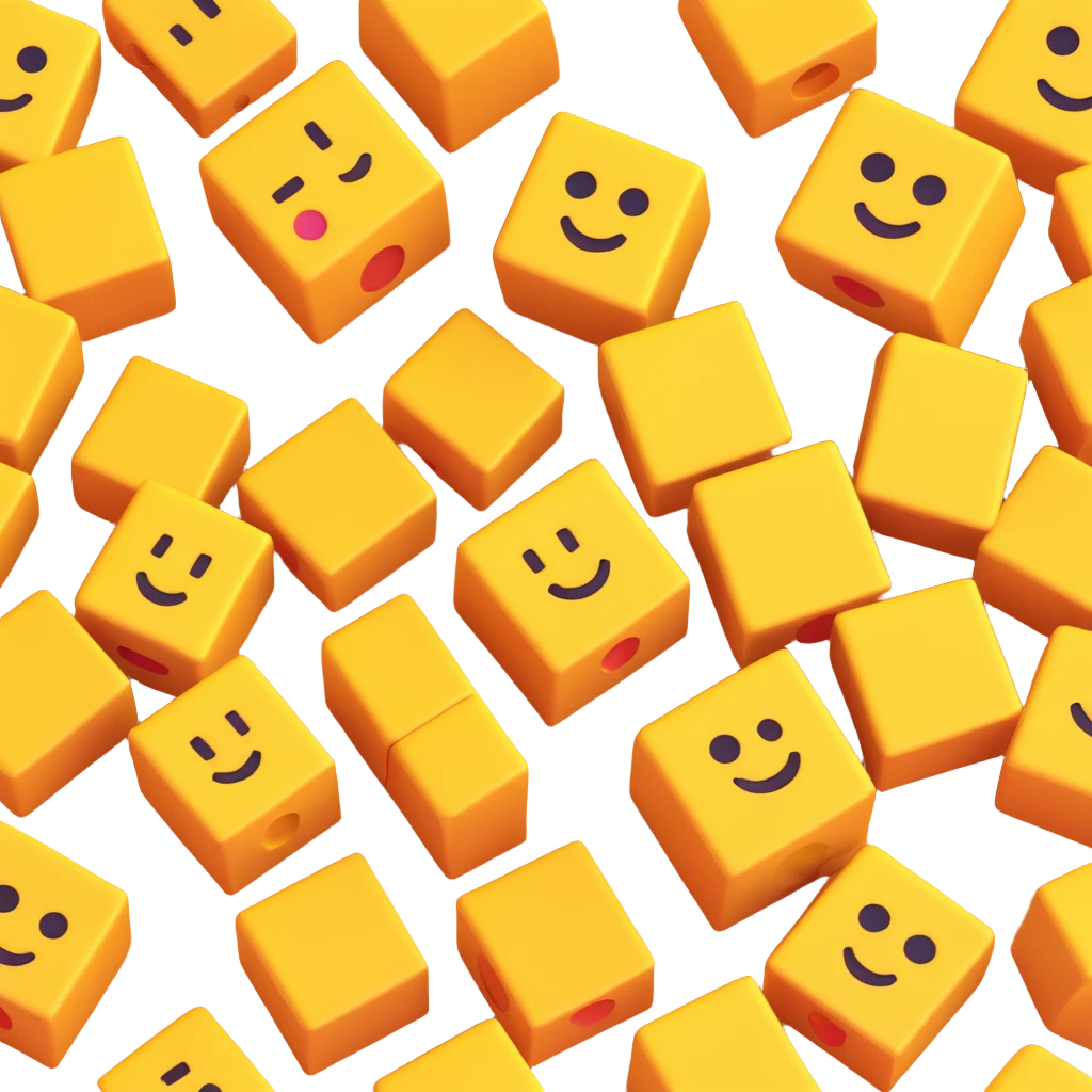 building blocks toy, 3D emoji style, soft shading, lively and expressive, suitable for app icon emoji
