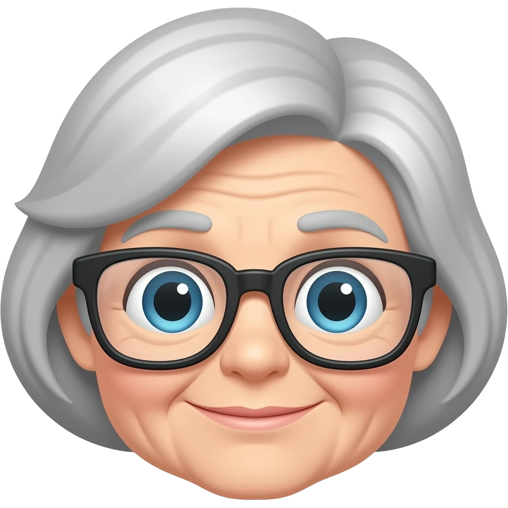 grandma style eyeglasses emoji