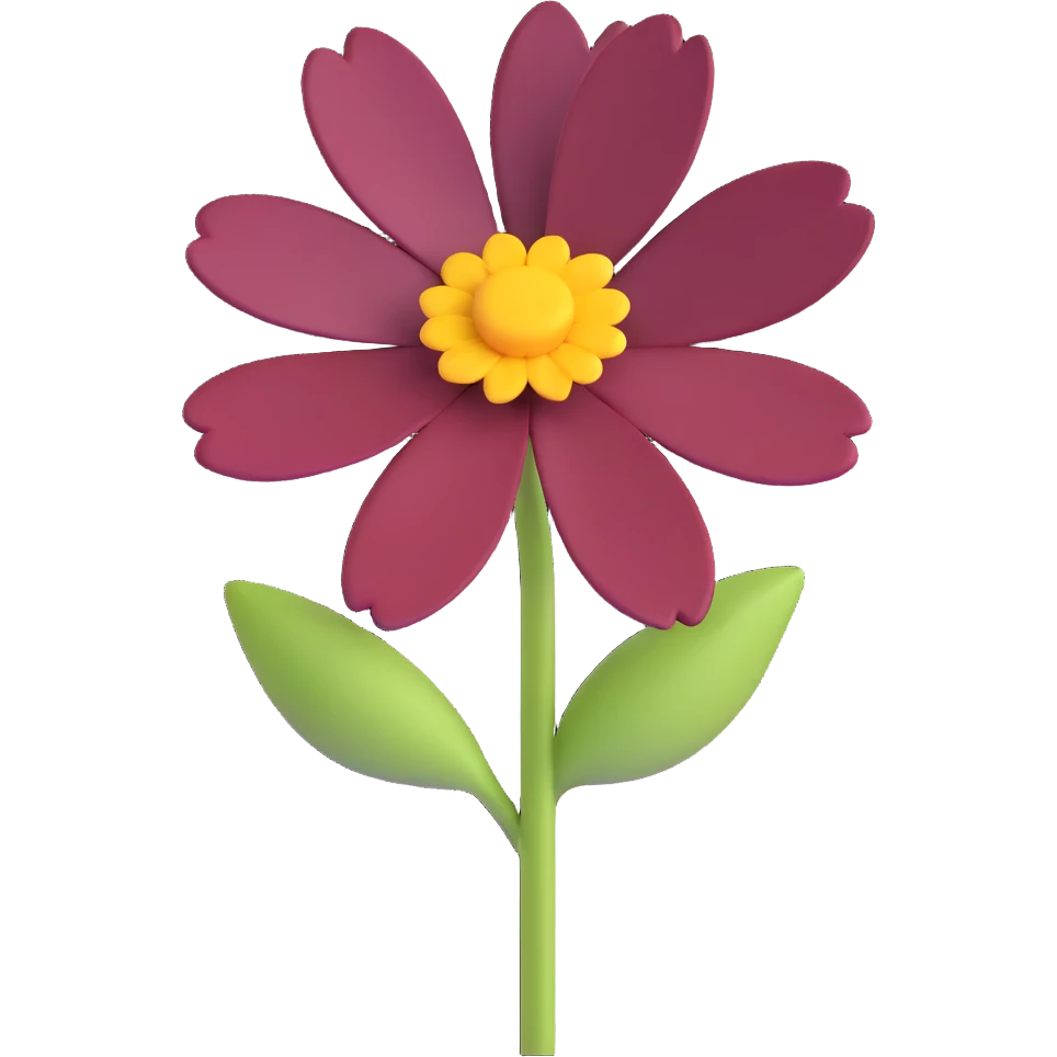a flower in burgundy color emoji