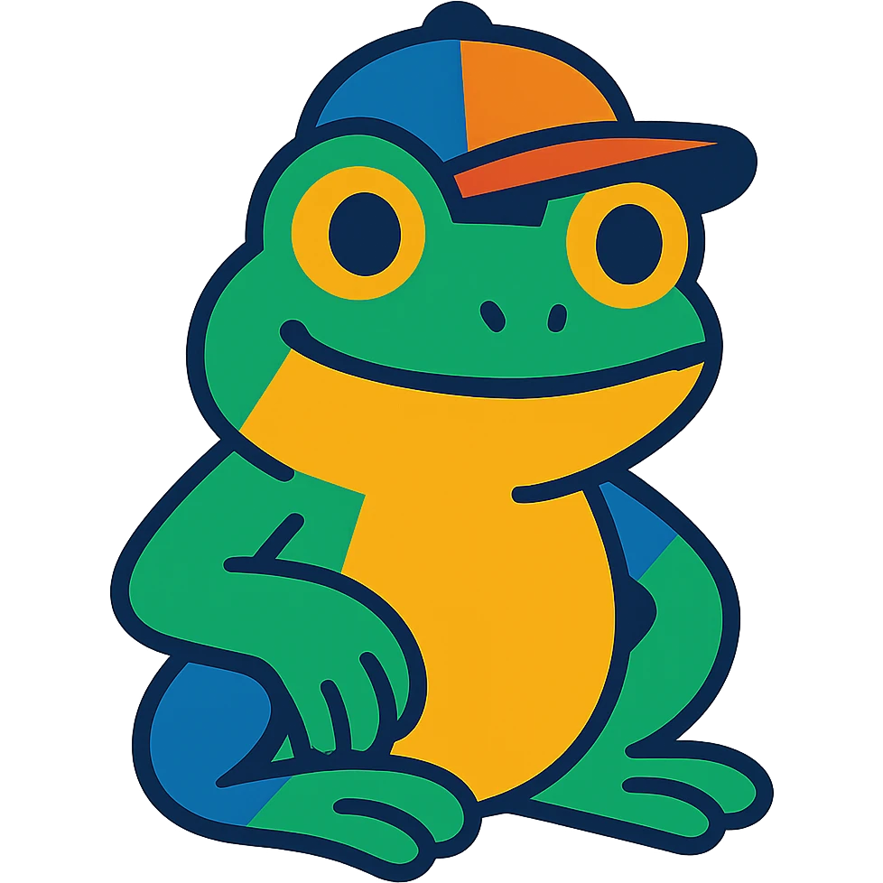 frog wearing a cap emoji