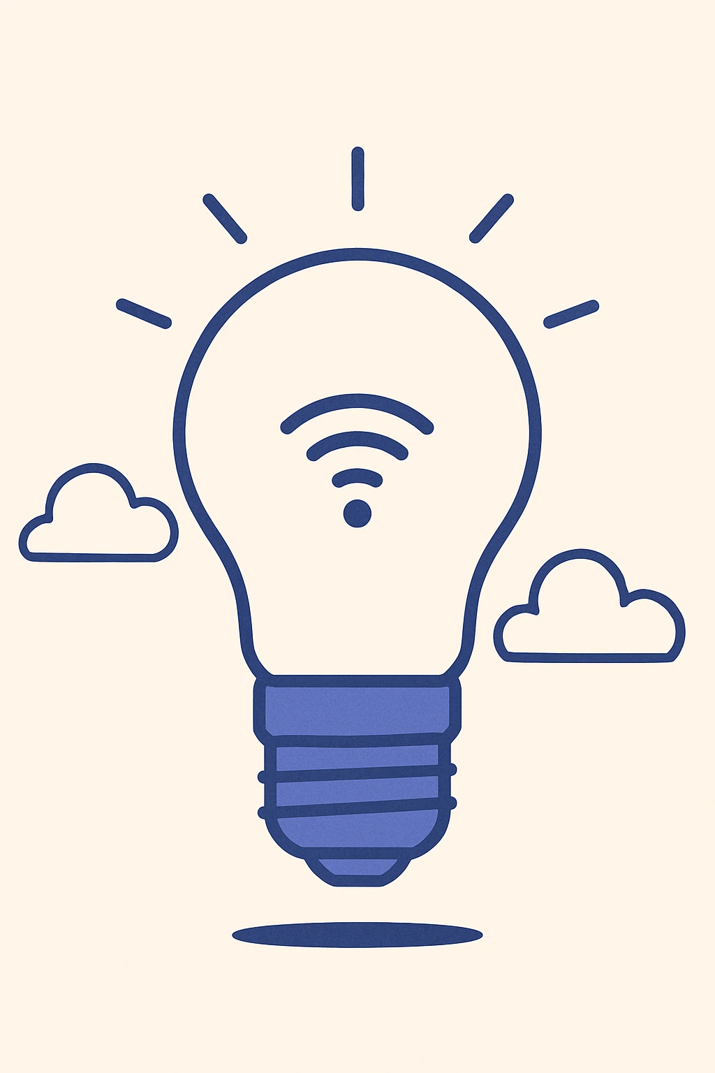 smart lightbulb, modern, minimal, glowing, white background emoji