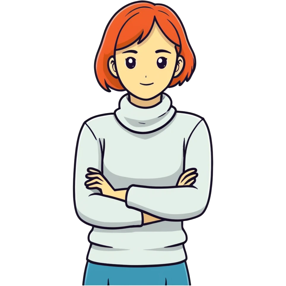 Arms crossed holding neck girl emoji