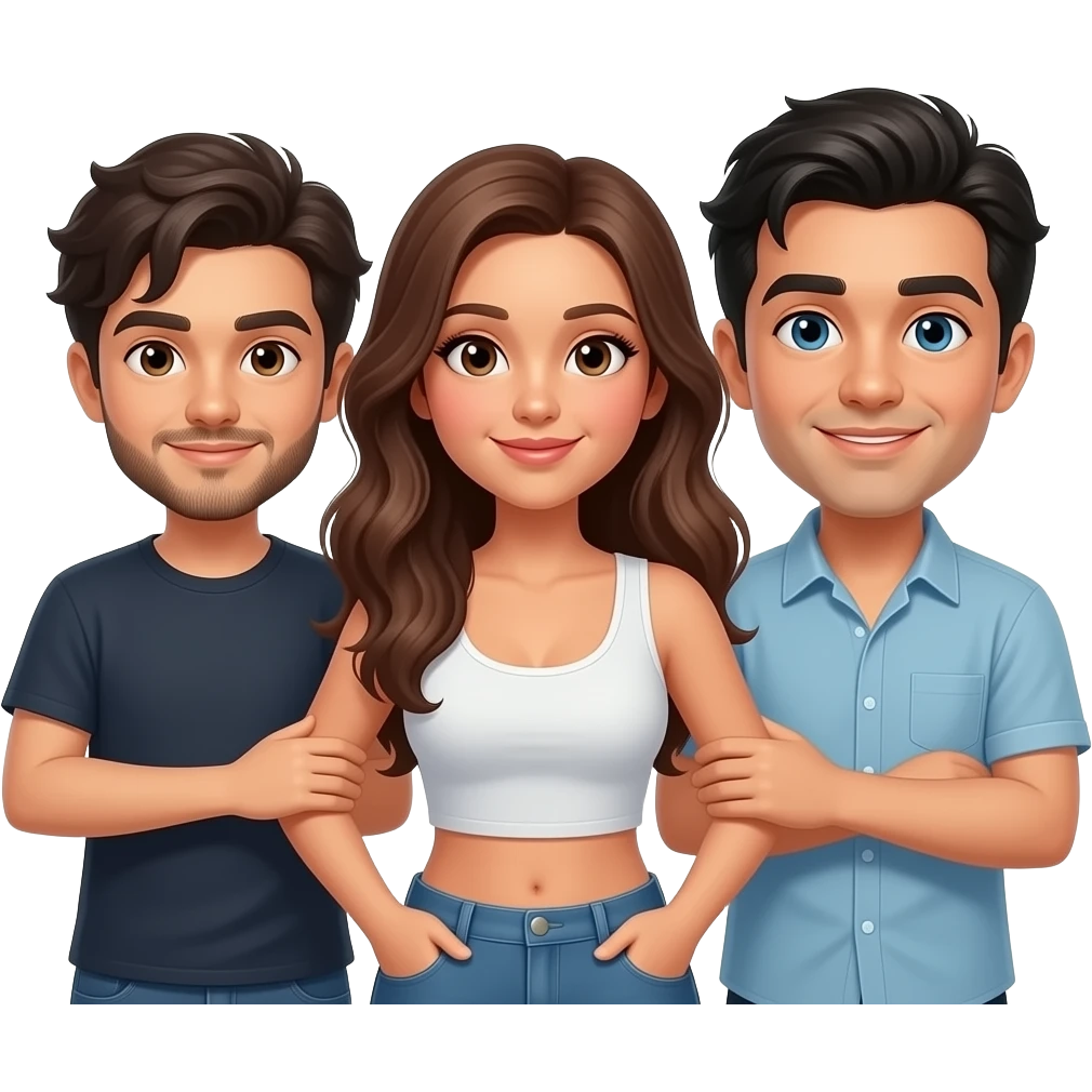 Yankinha, Yanni e Ricardo trisal emoji