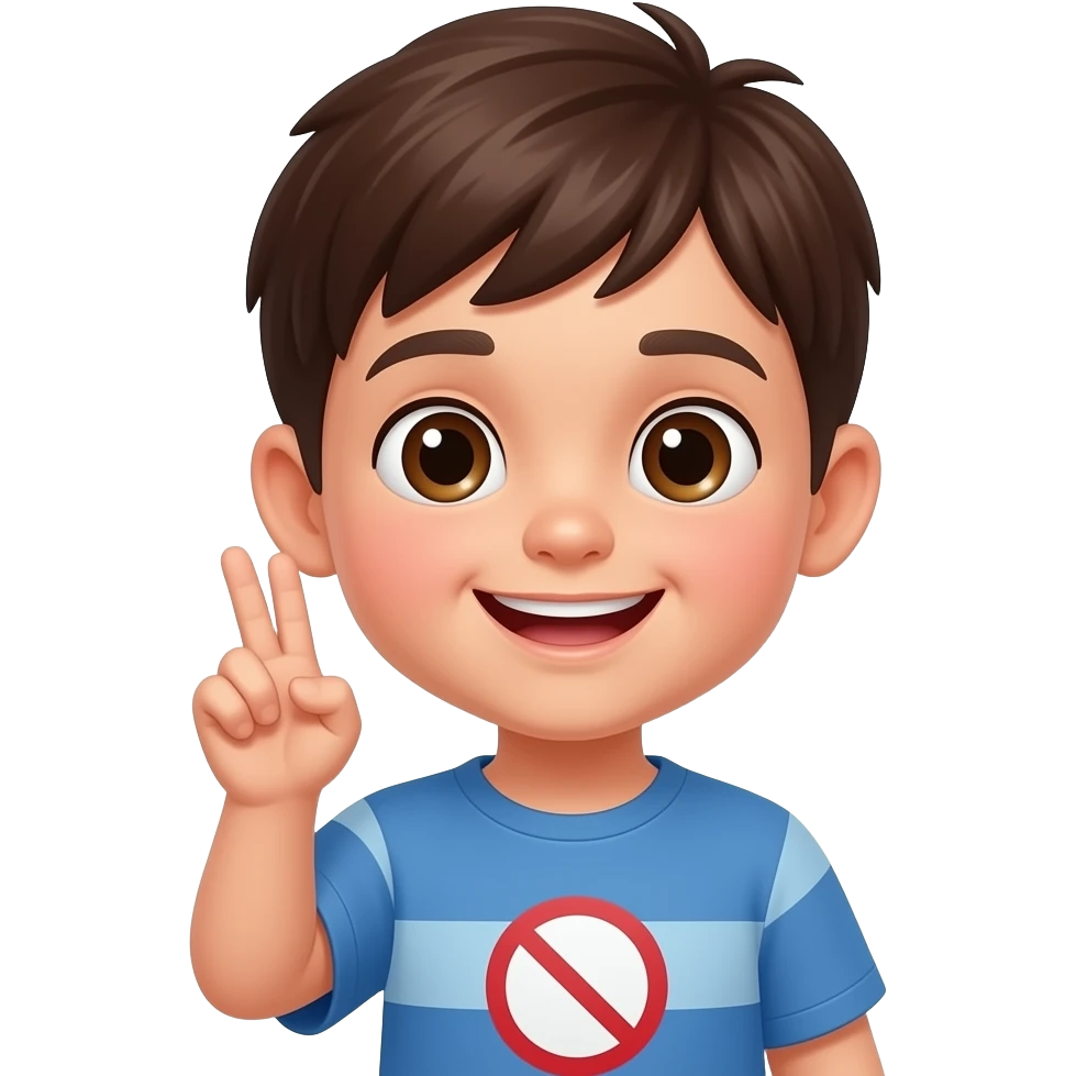 Cute 5 years old boy saying no emoji