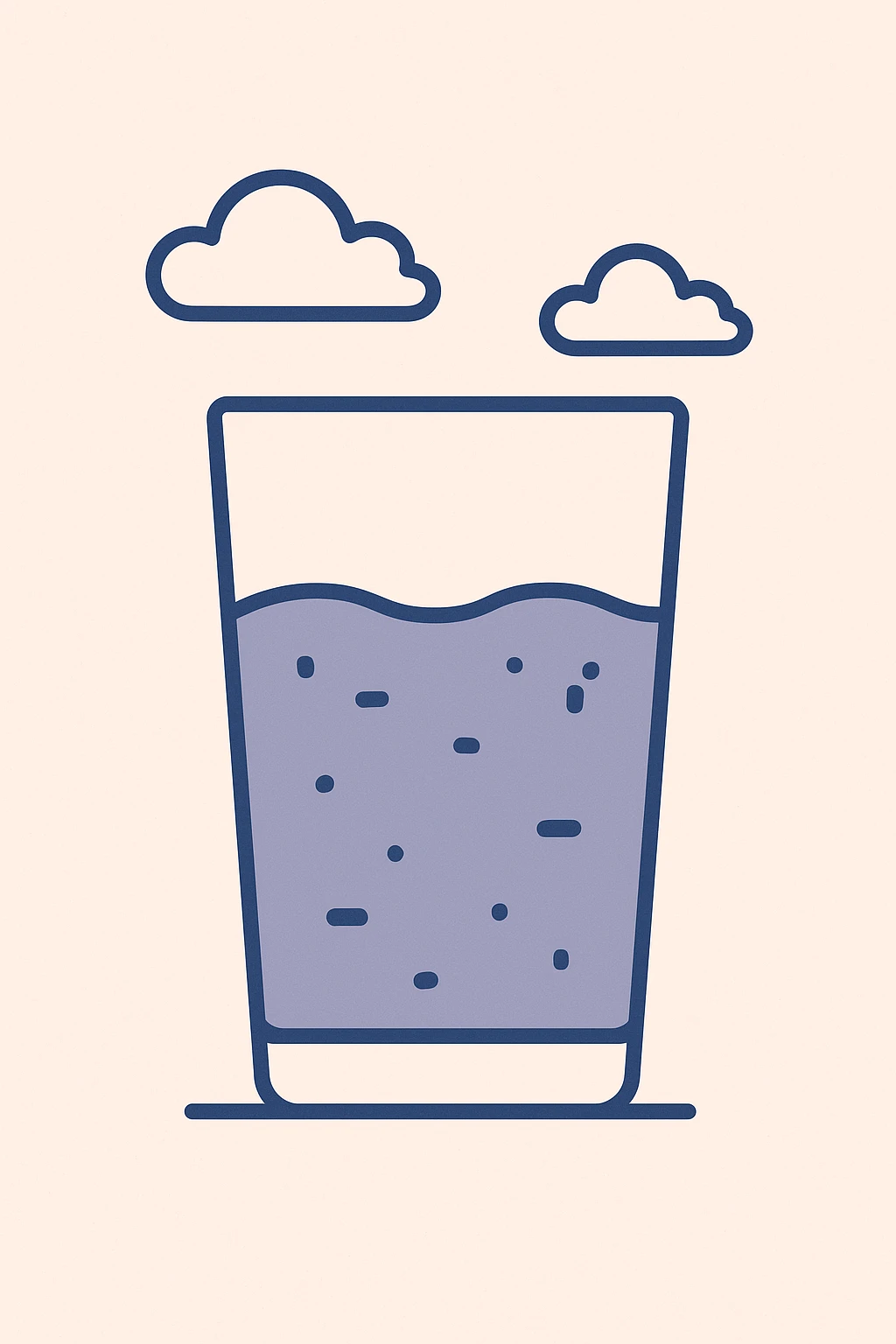 a glass with dirty water, simple illustration style emoji