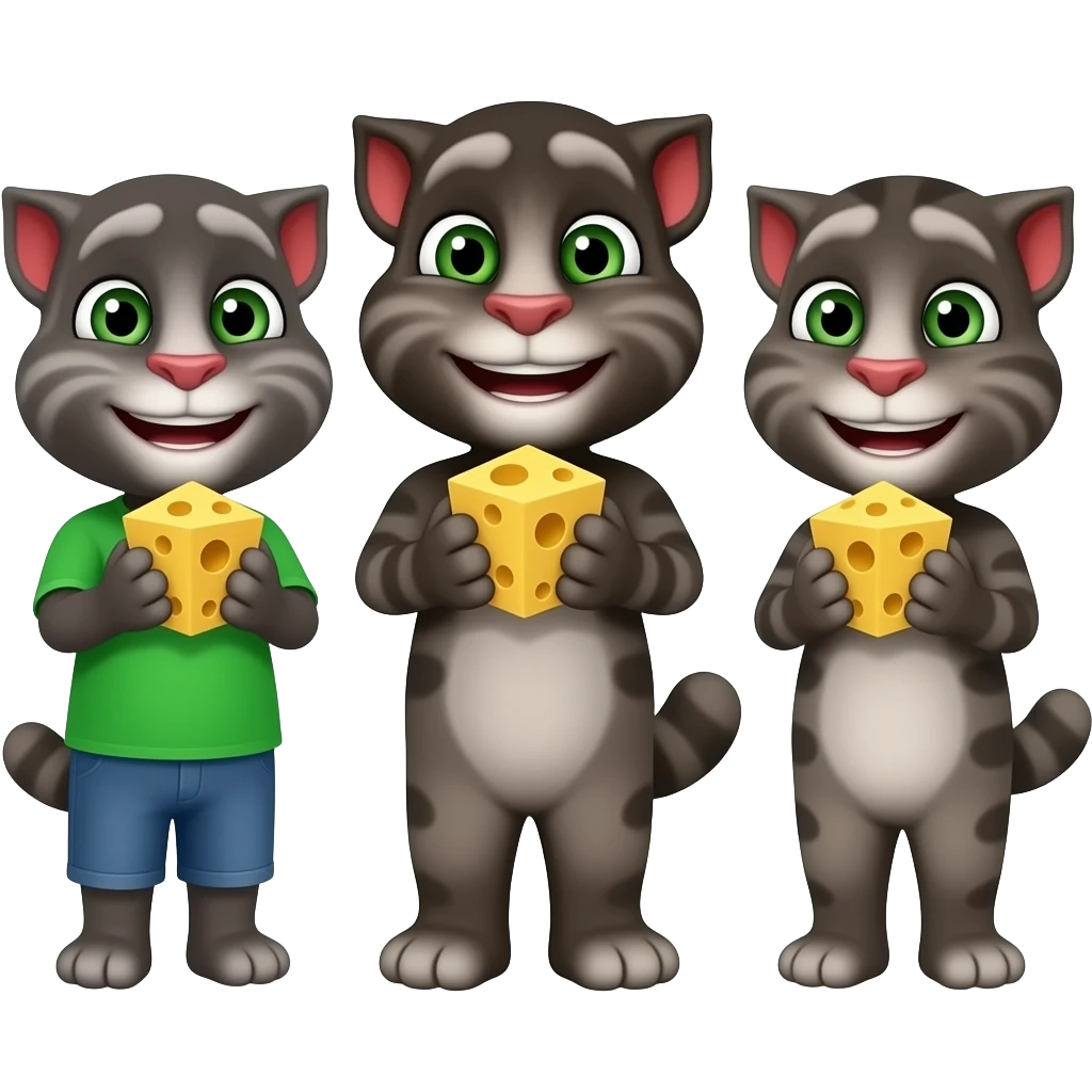 Talking Tom and friends say cheese emoji