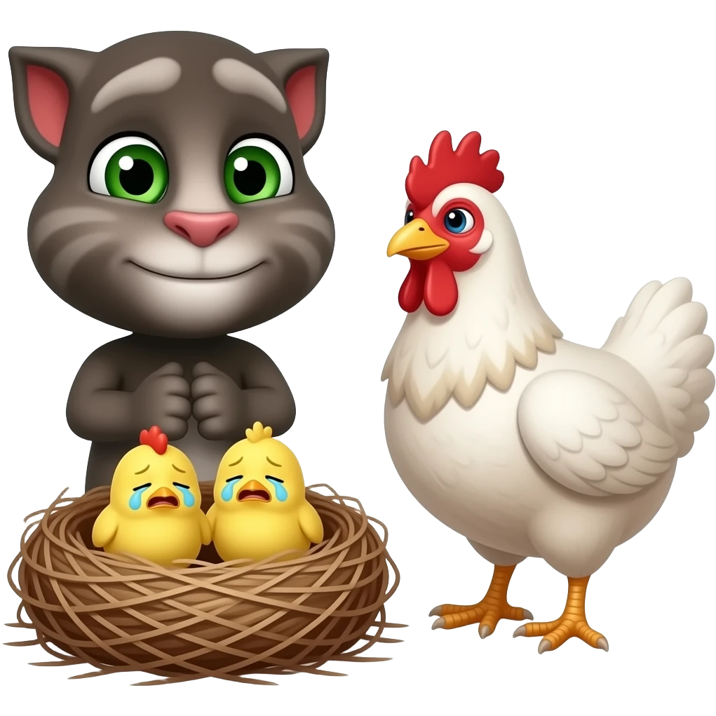 Talking Tom and friends 🪺🐣🐣😭😭🐔 Don't be cry okay baby chick emoji