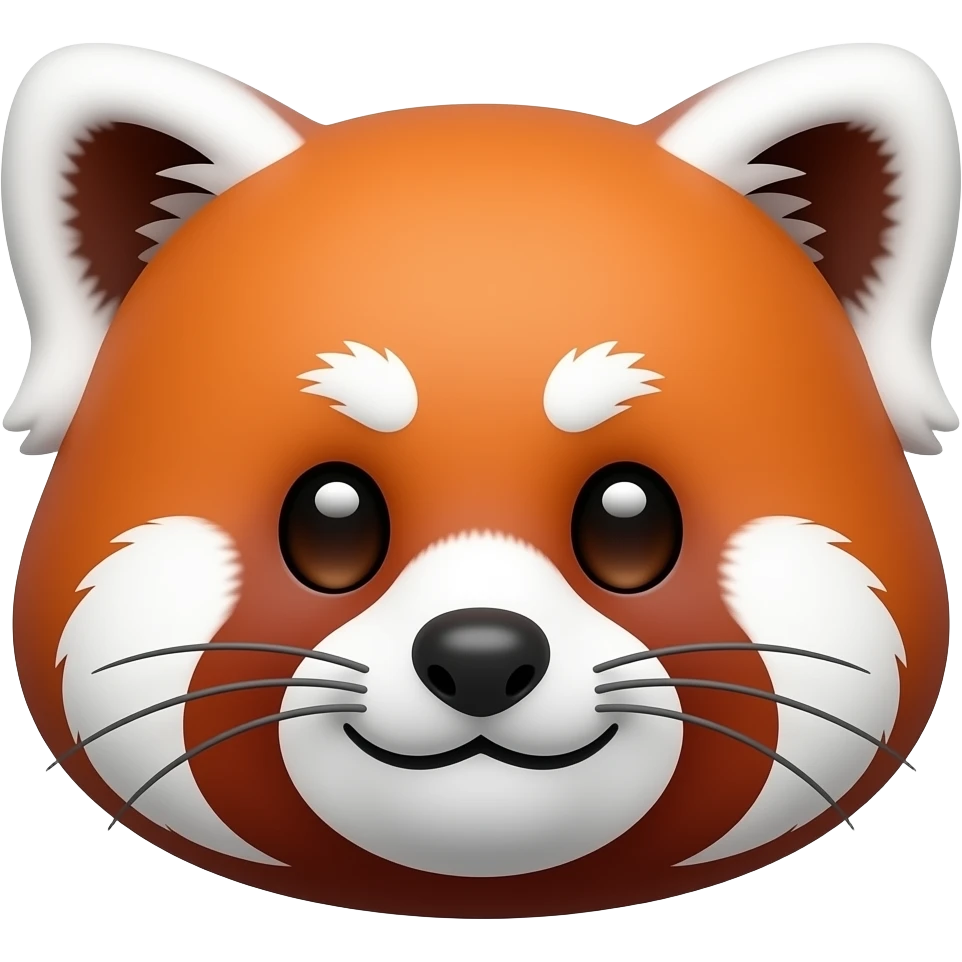 Heart Loving face red panda, cartoon emoji
