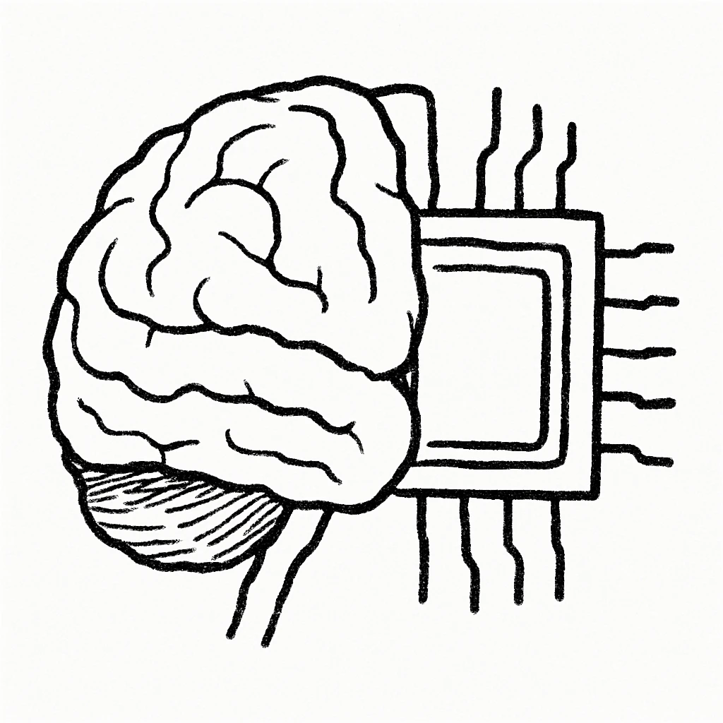 a brain merged with a microchip emoji