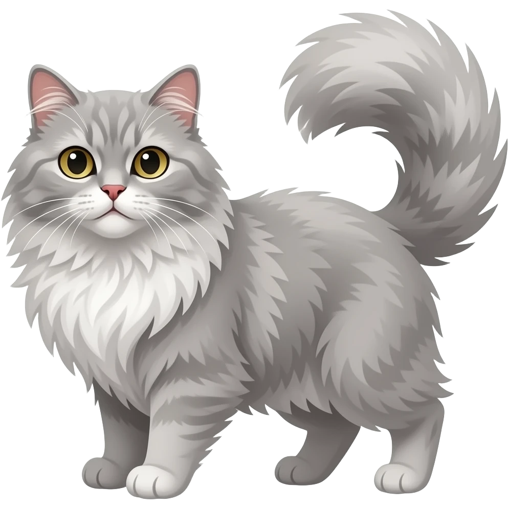 Persian grey cat emoji