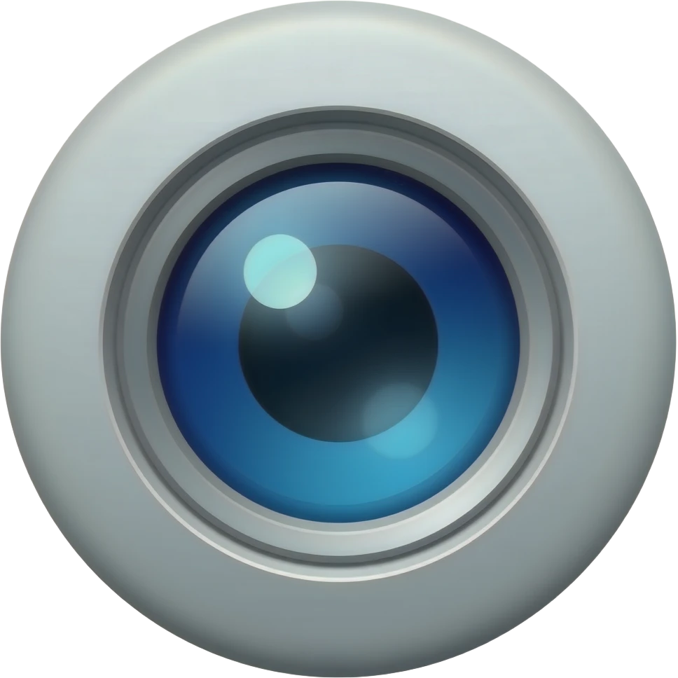 Blue circle camera lens  emoji