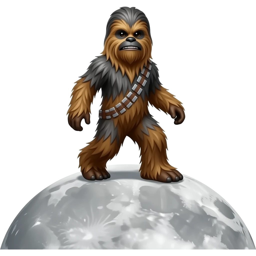 a wookiee walking on top of a moon emoji