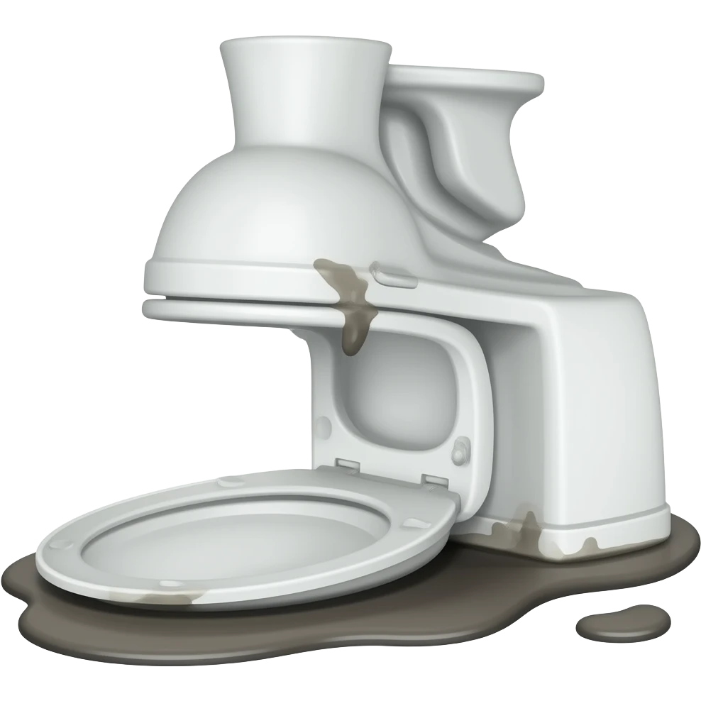 toilet upside down, dirty emoji