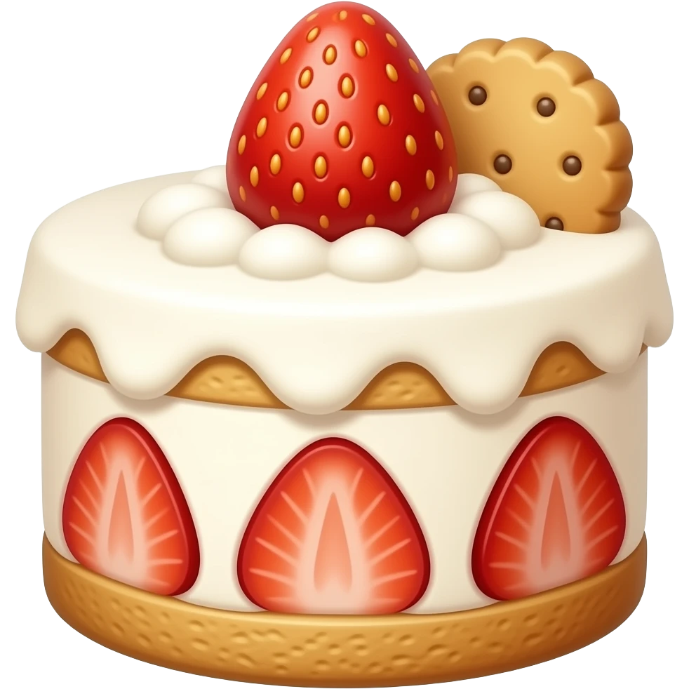 postre de fresa con galleta emoji