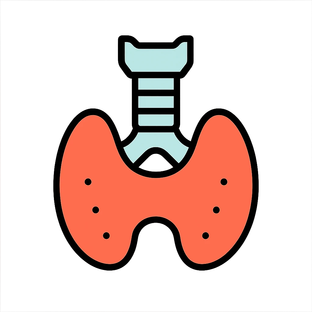 colorful, minimal icon of the thyroid gland, easy to recognize, color outline style emoji