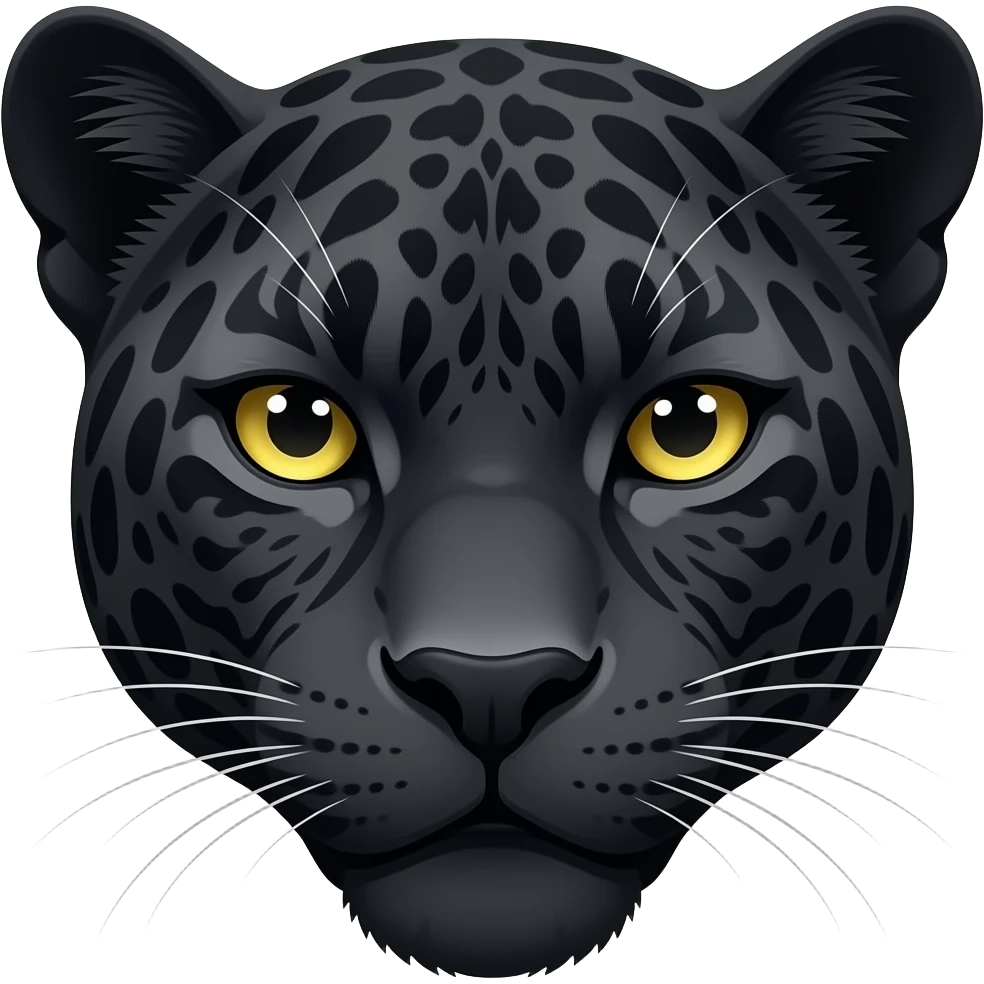Plain black jaguar with yellow eyes fierce looking just the head add some fur emoji