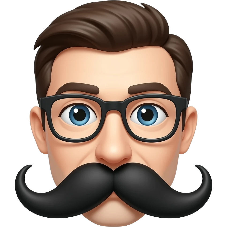 Mustaches with Glasses emoji