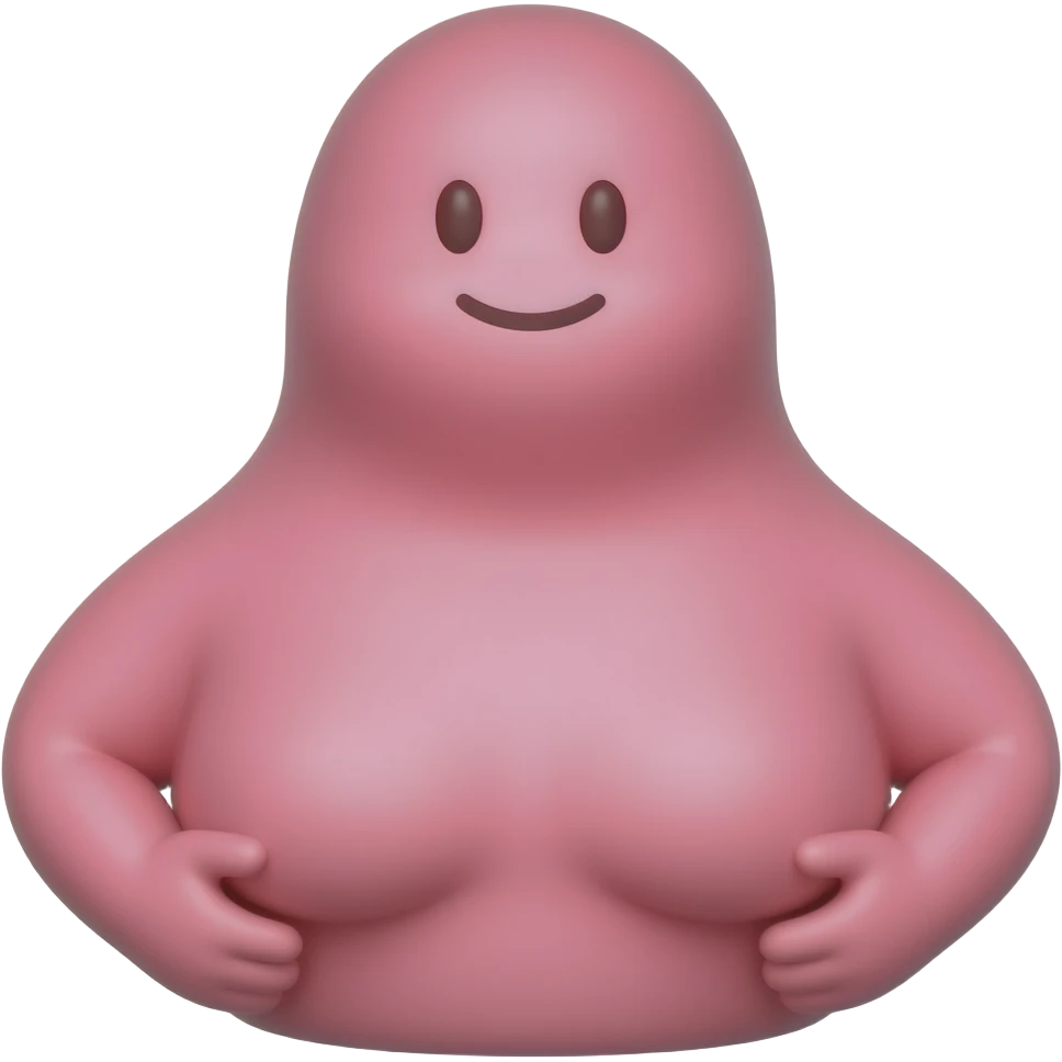 Big fat blob person pink emoji
