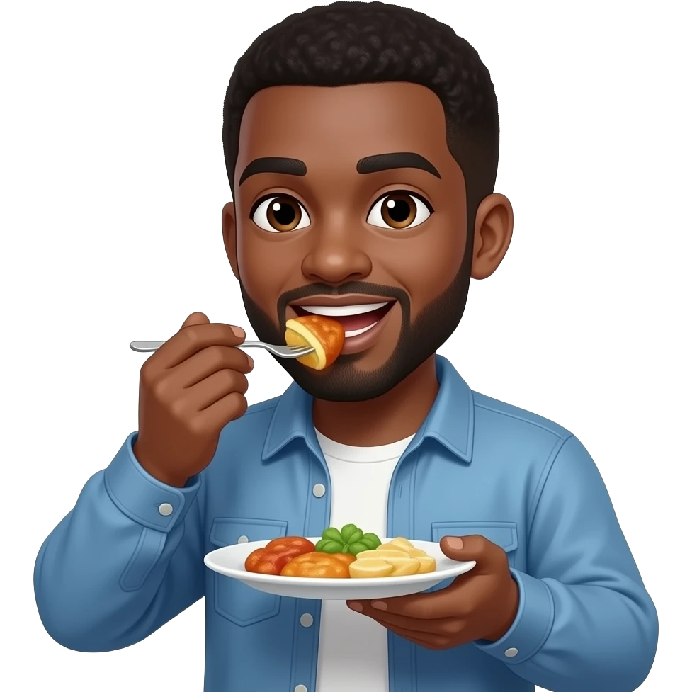 blac guy eating opoop emoji