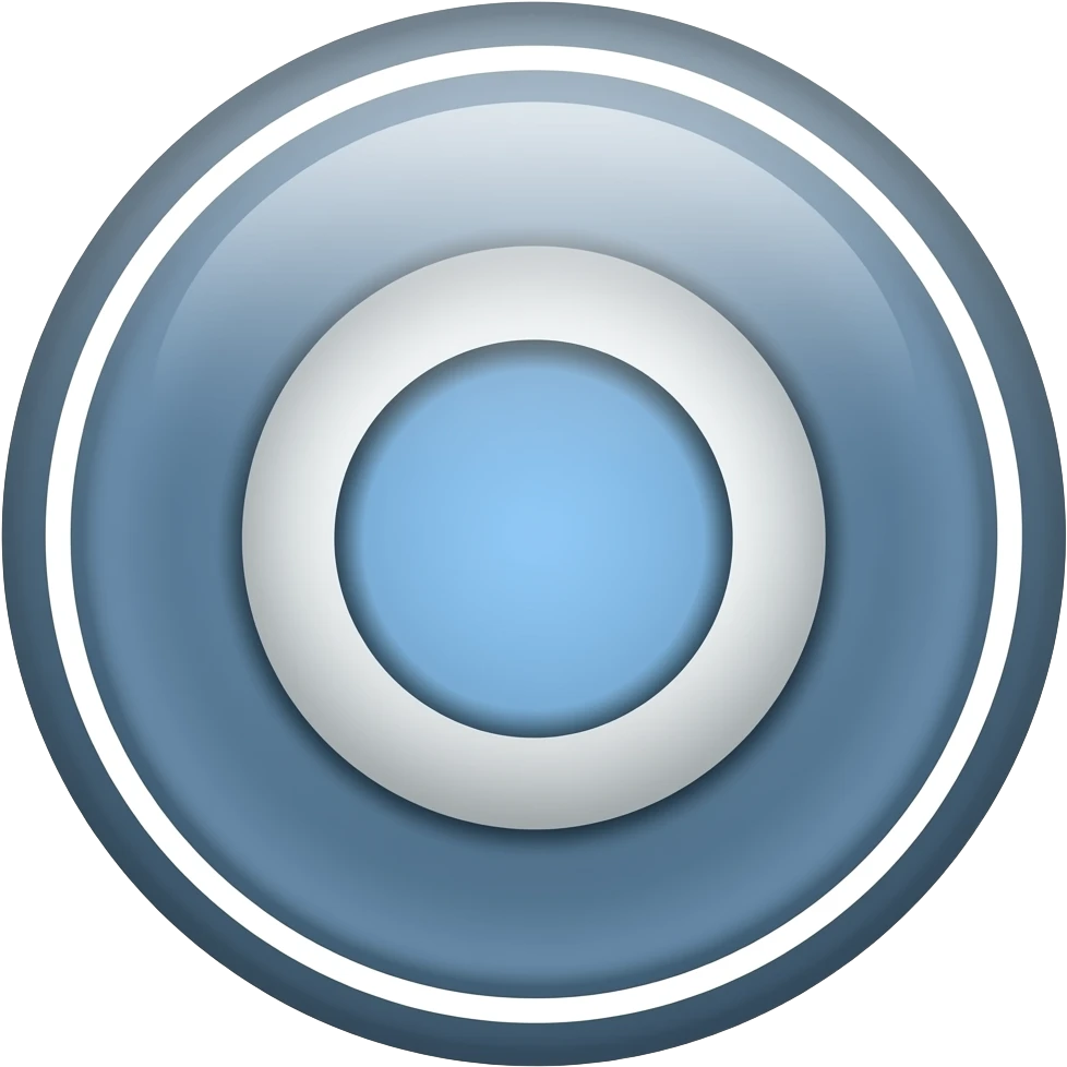 эмблема в виде круга, внутри которого расположен стилизованный квадрат с точкой или другим кольцом в центре. emoji