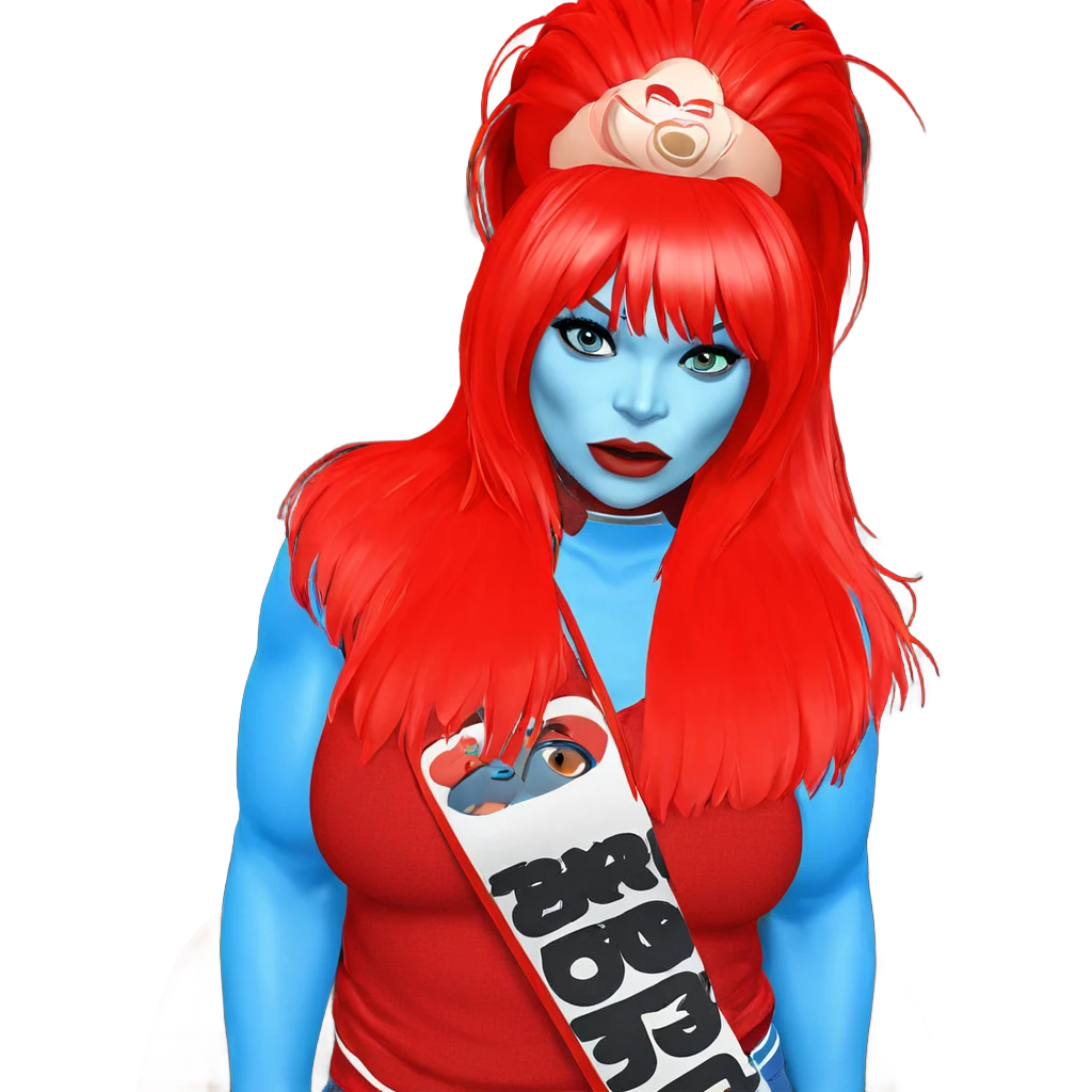 girl with blue skin indoors emoji