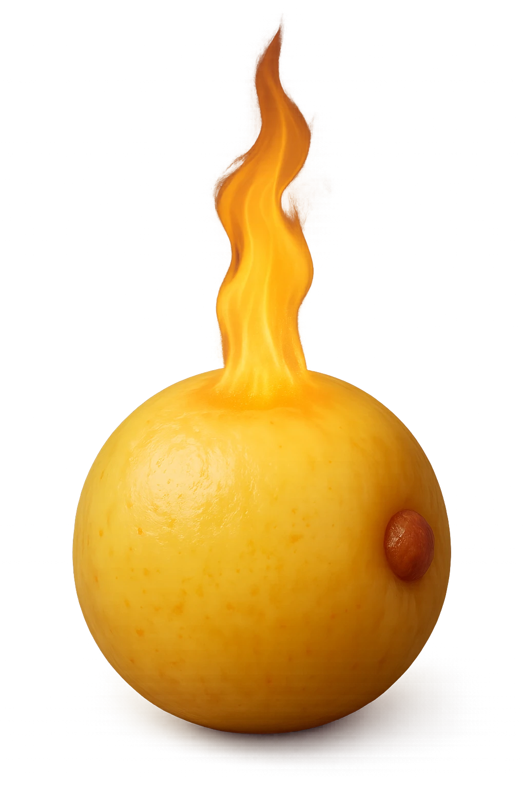 cellula di grasso (adipocita) gialla con fiamma 3d emoji