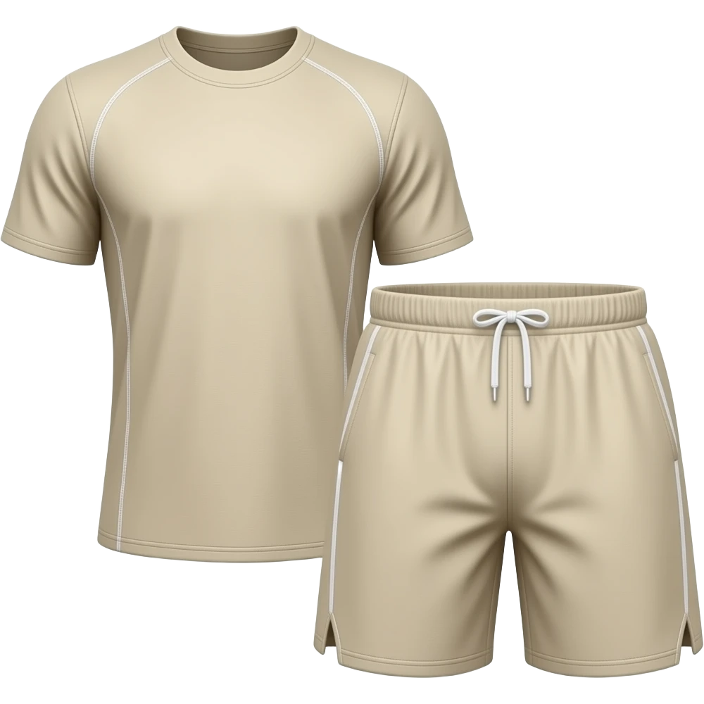 beige gym shirt and shorts beige emoji