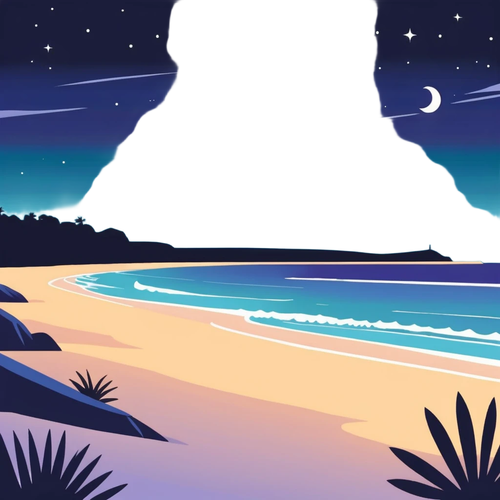 Night sky over beach emoji