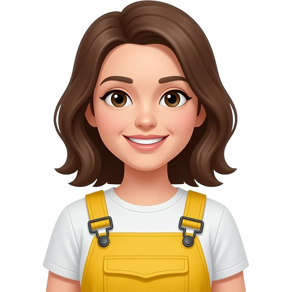 women i yellow rain overalls emoji