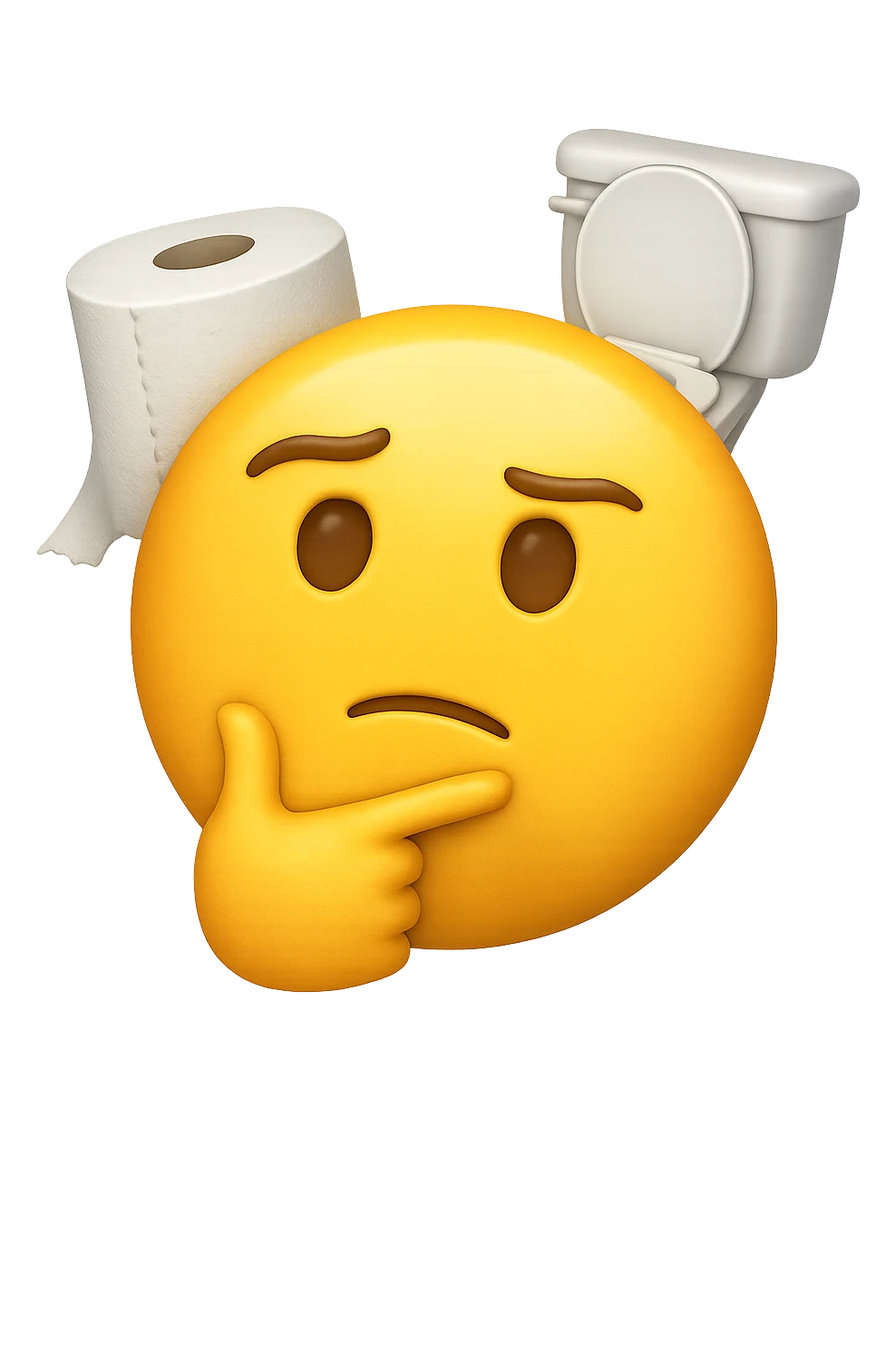 emoji stile iphone che riguarda l'argomento "stipsi/andrò al bagno oggi?", iperrealistico 4k emoji