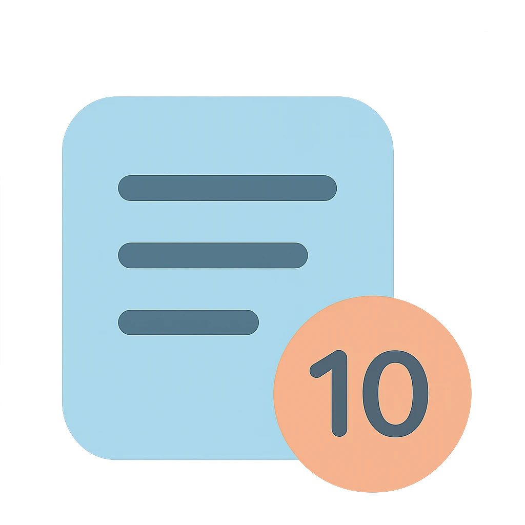 Convert the word count symbol into a simple and clear color icon style. The icon should visually represent counting words without using any text, focusing on clarity and simplicity suitable for icon use. emoji