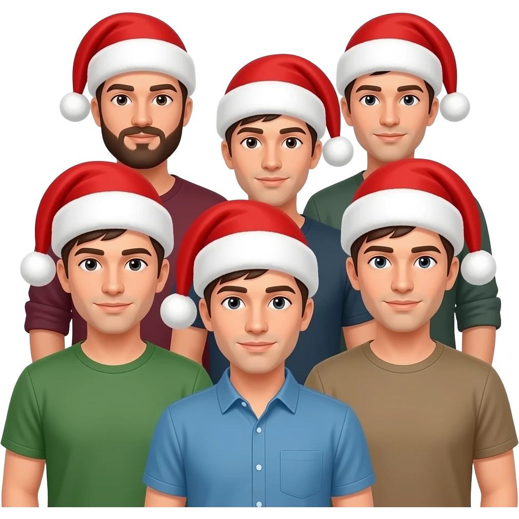 male people wearing Santa Hats emoji