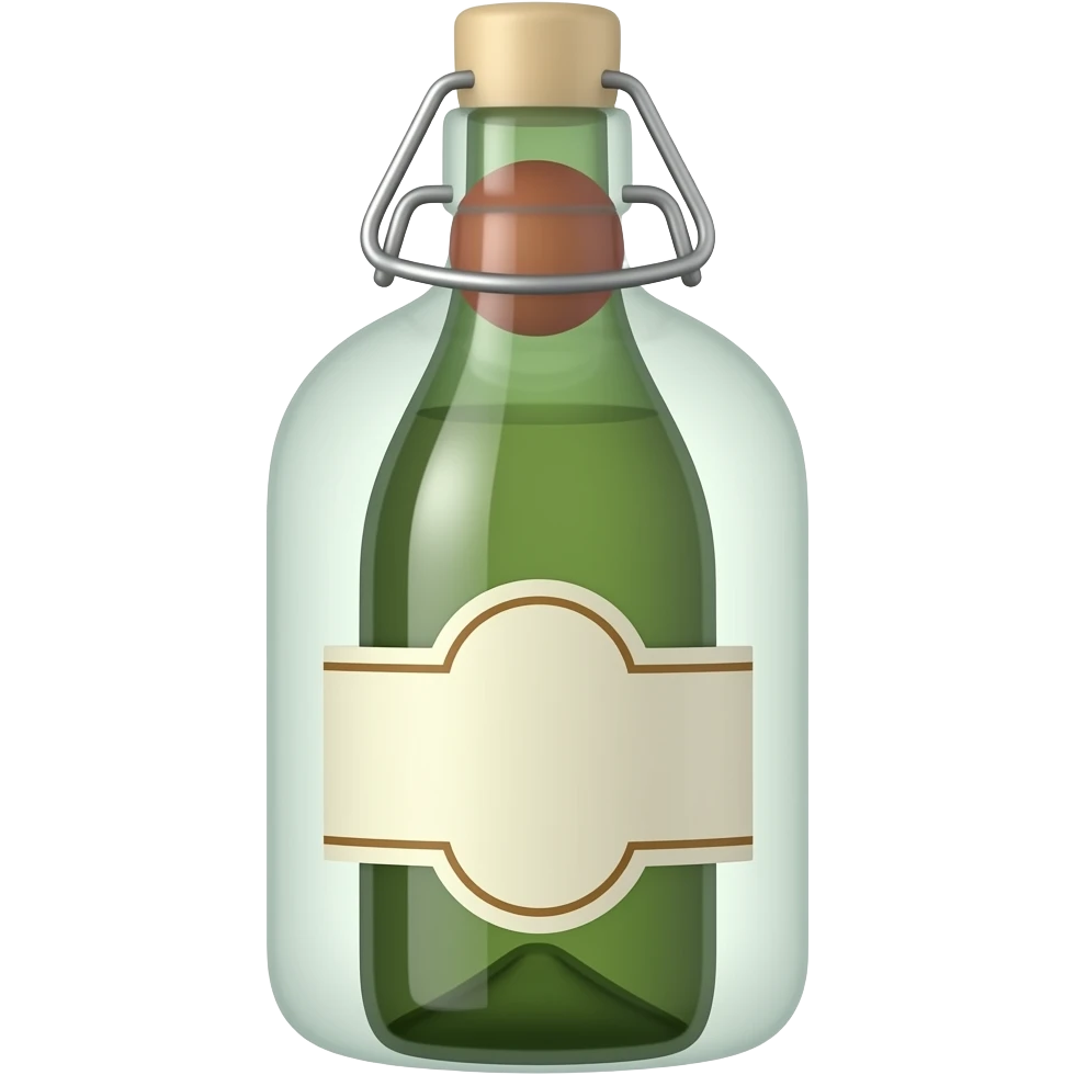 thick black outline, bottle emoji, thick black outline, simple cartoon emoji