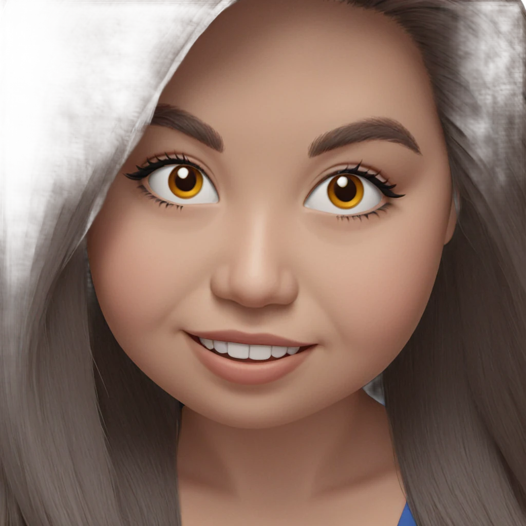smiling girl portrait with long hair emoji