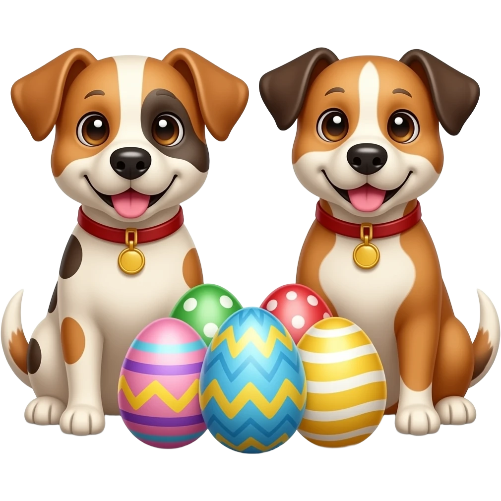 Dogs and easter eggs emoji